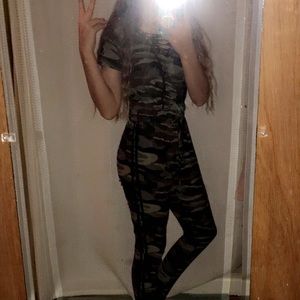 camo jumpsuit